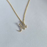 18ct Yellow Gold Natural Diamond Initial M
